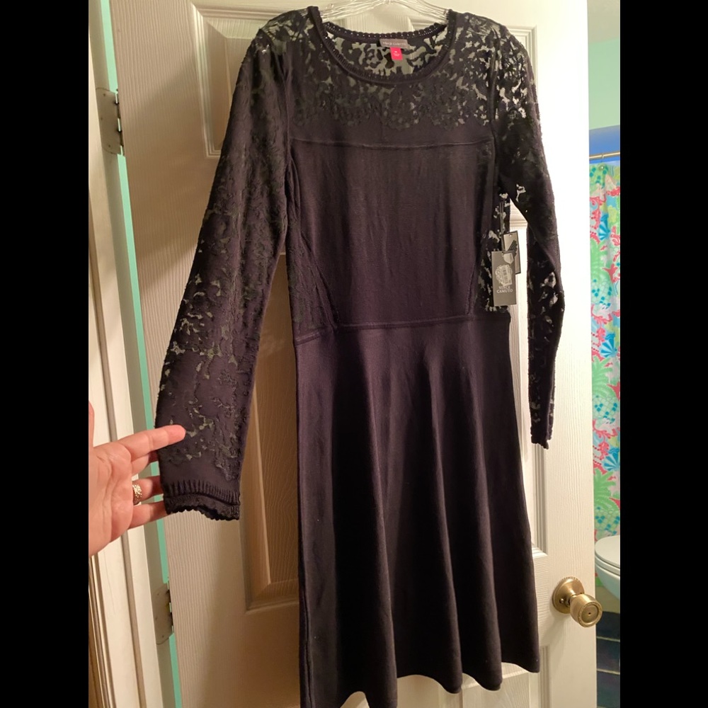 Vince Camuto black lace dress - sexy witch dress